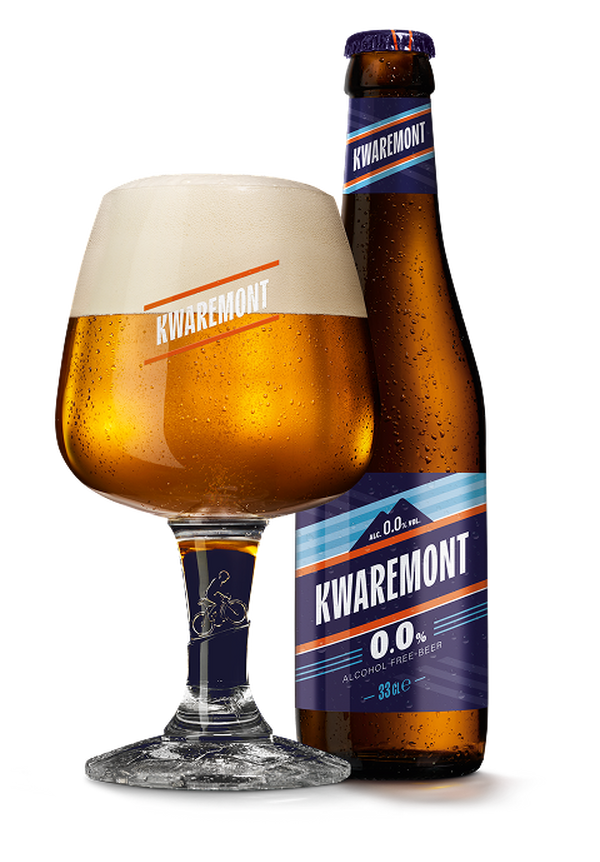 Kwaremont 0.0 alcoholvrij bierfles en glas
